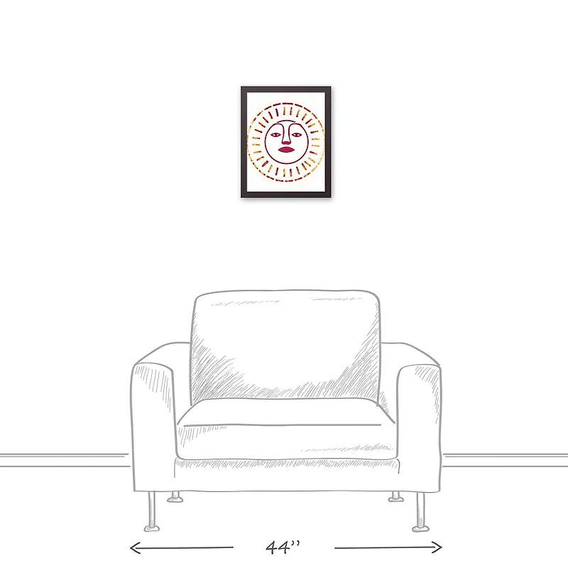 Rosey Sun 11" x 14" Black Framed Canvas