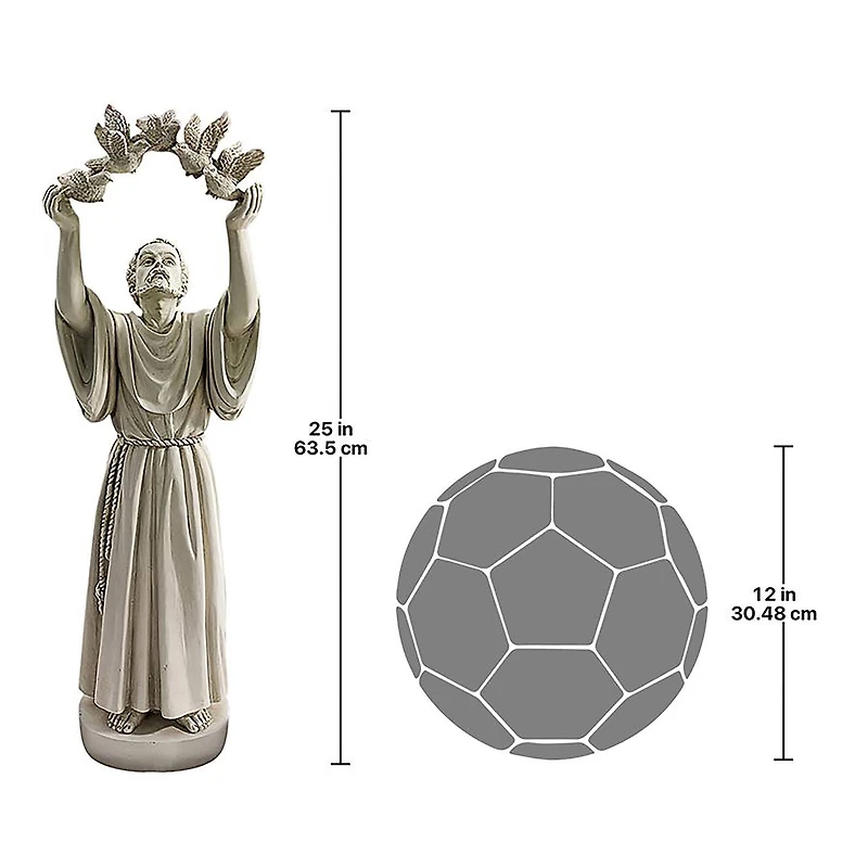 Design Toscano 25" St. Francis's Doves of Peace Garden Statue
