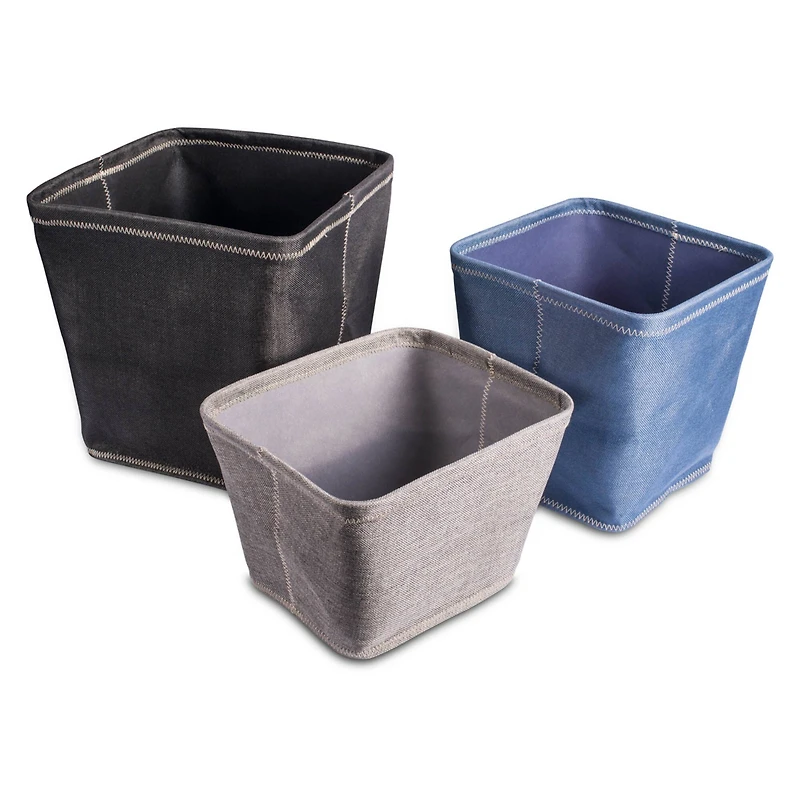 DII® 13" Zig Zag Stitch Trapezoid Fabric Bins
