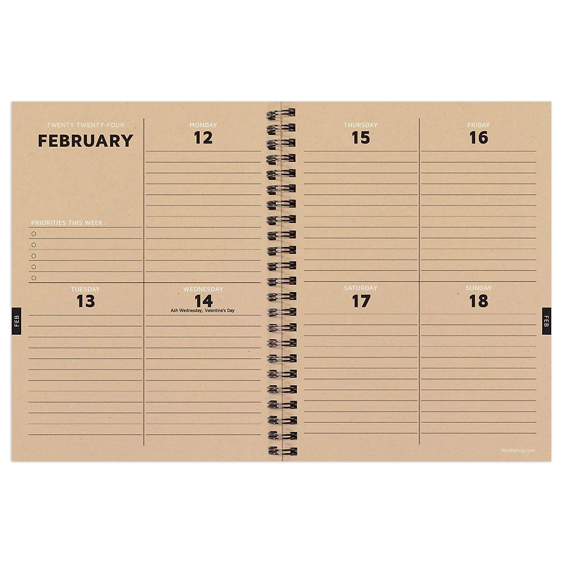 TF Publishing 2024 Leaflet Medium Weekly Monthly Planner