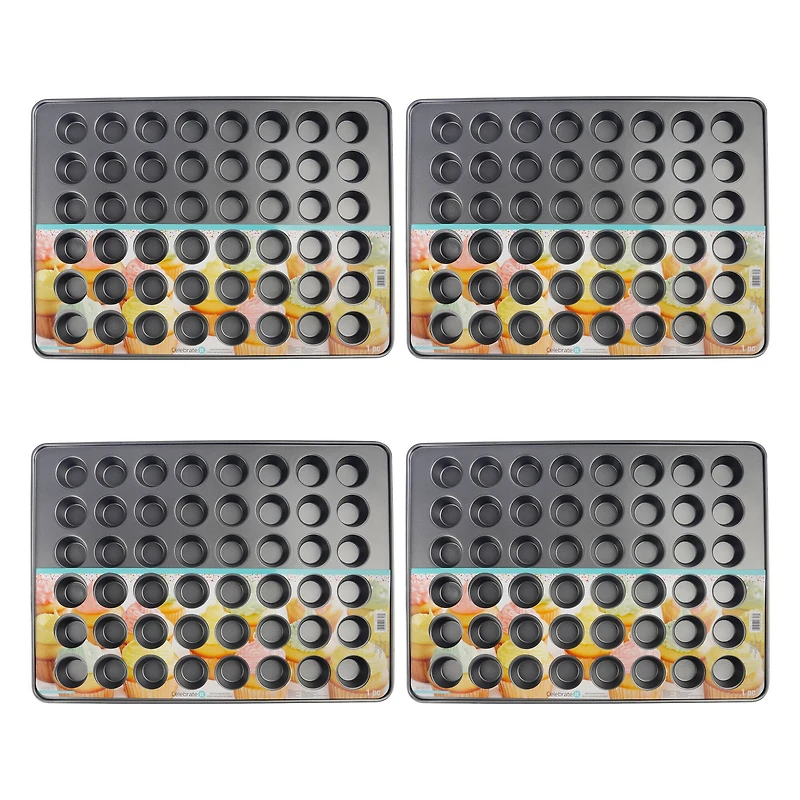 4 Pack: Non-Stick 48-Cavity Mini Muffin Pan by Celebrate It®