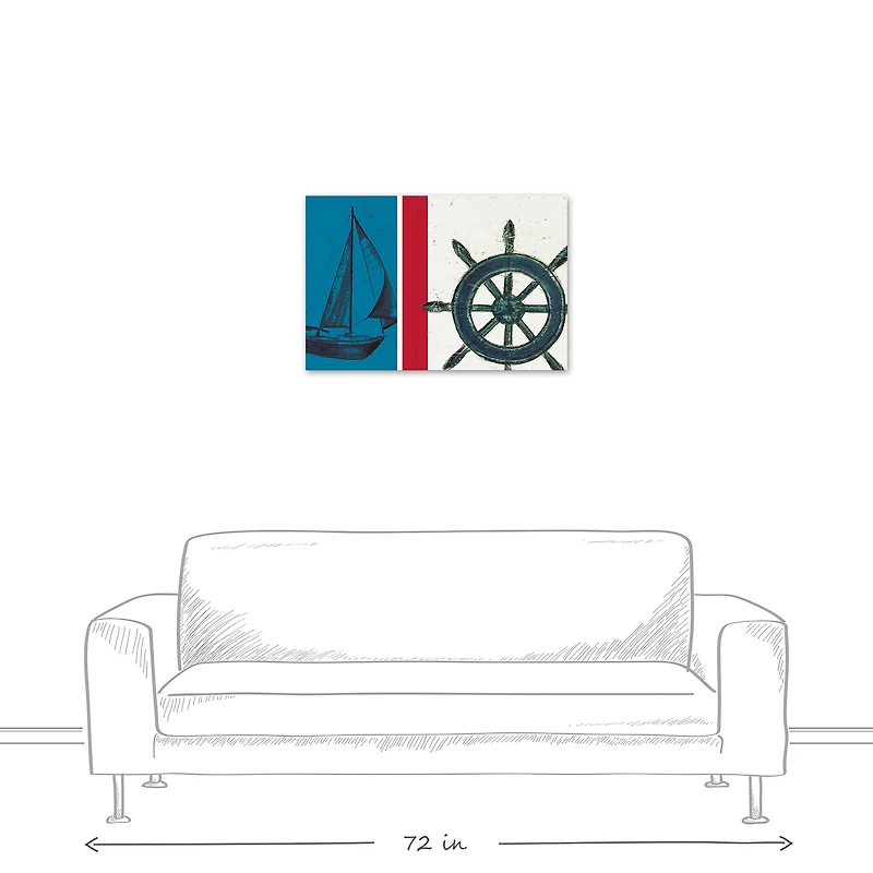 Captains Wheel Collage Canvas Wall Art