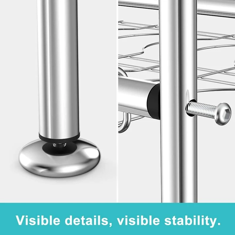 Silver Stainless Steel Adjustable Dish Racks