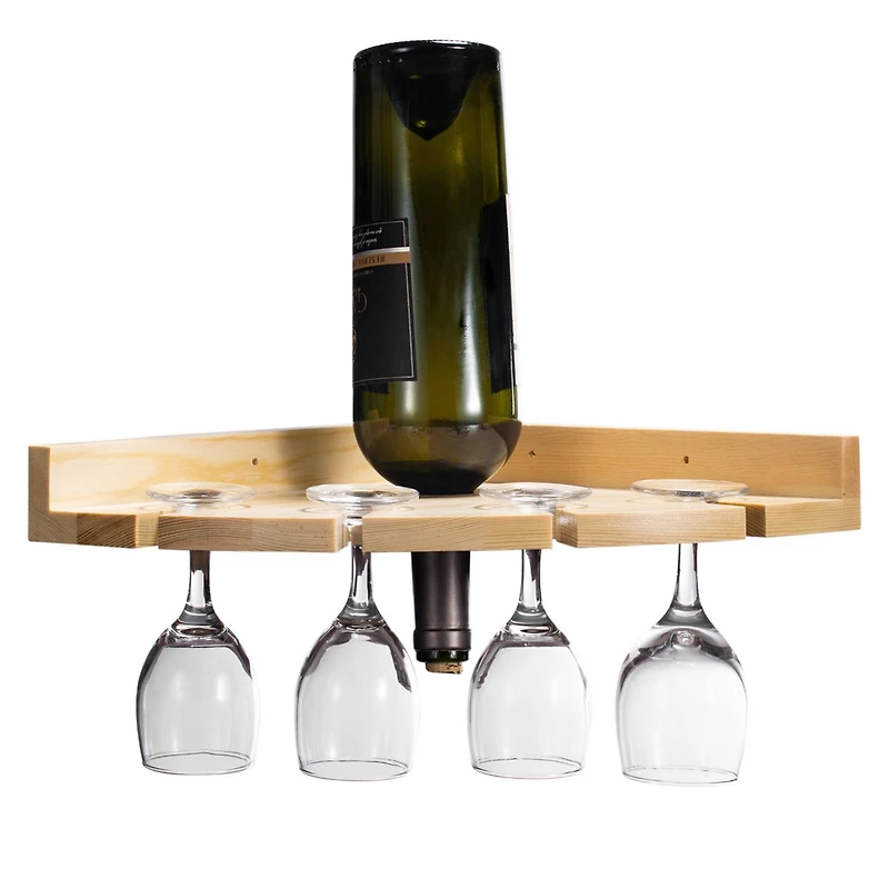 Wood Wall Mounted Wine Rack Holder