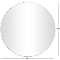 White Wood Thin Framed Wall Mirror 36" x 1" x 36"