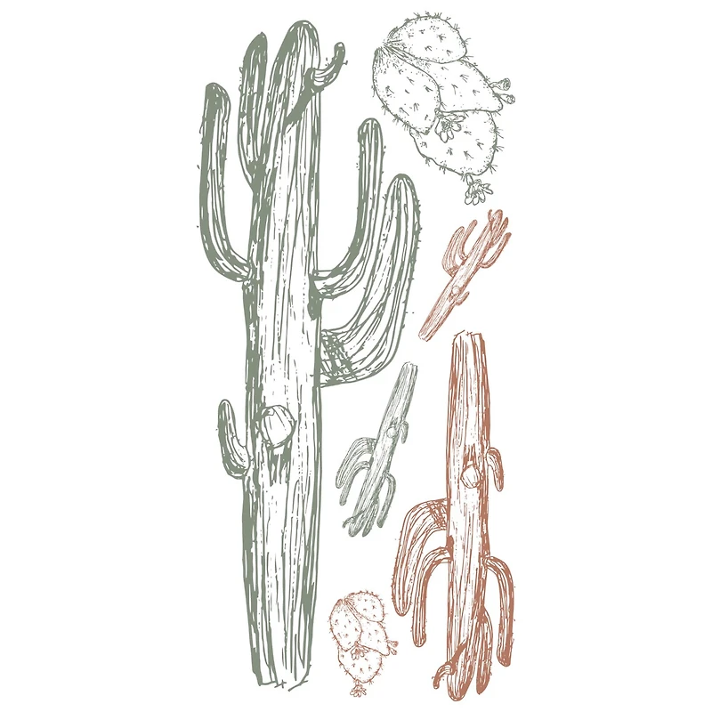 RoomMates Mr. Kate Hand-Drawn Cactus Peel & Stick Wall Decals