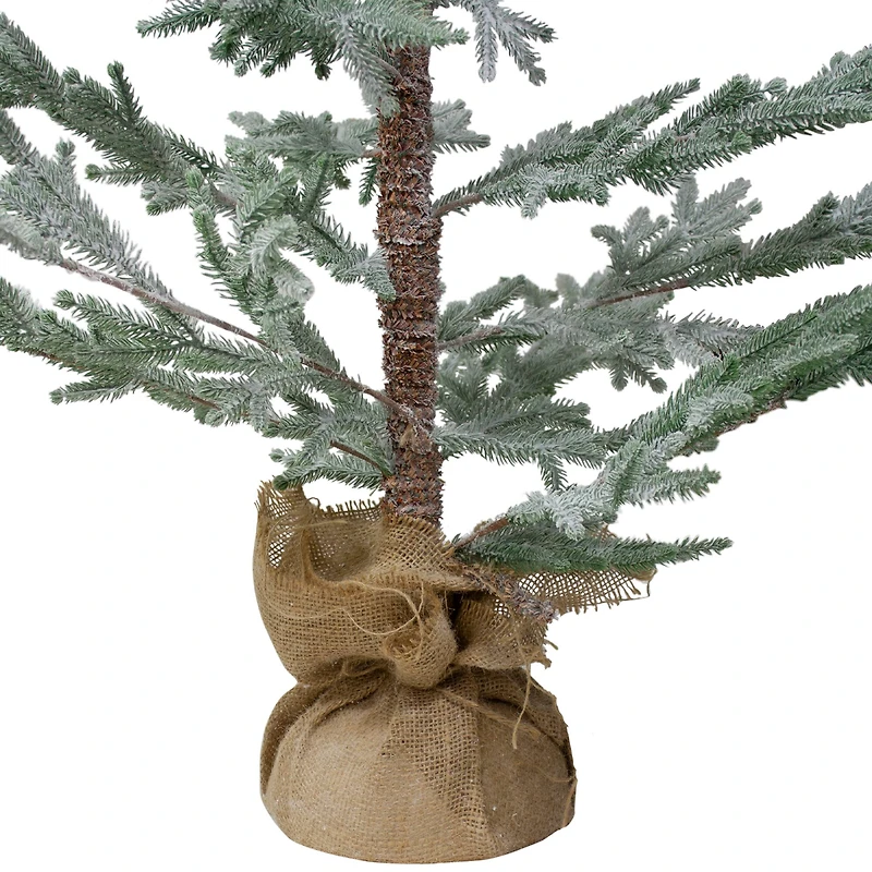 5ft. Unlit Frosted Pine Slim Artificial Christmas Tree in Burlap Base