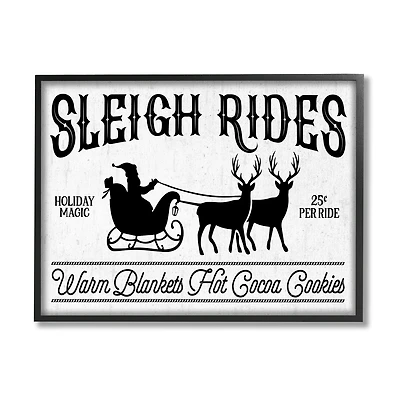 Stupell Industries Sleigh Rides Vintage Santa Claus Framed Giclee Art