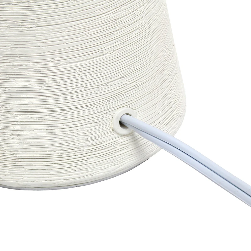 Simple Designs White Shade Ceramic Hourglass Table Lamp