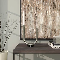 The Novogratz 14" Silver Stainless Steel Abstract U-Shaped Candelabra