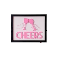 American Art Decor Tipsy Printed Cheers LED Light Box Wall Sign - 14" x 11" x 1.6"