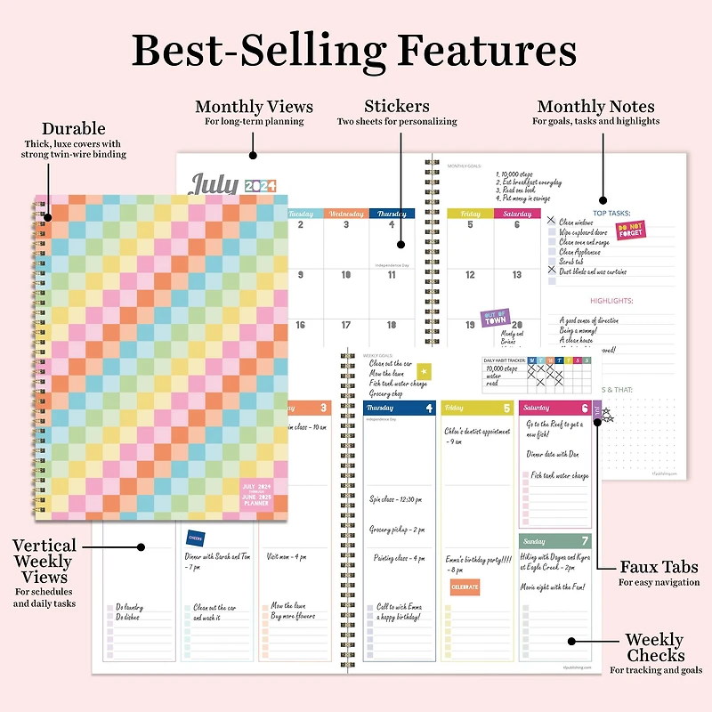 TF Publishing 2024 - 2025 Checkmate Large Spiral Planner