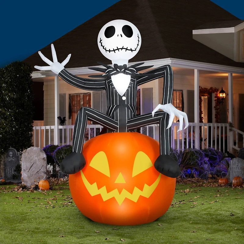 9.5ft. Airblown® Inflatable Halloween Jack Skellington on Jack-o'-Lantern