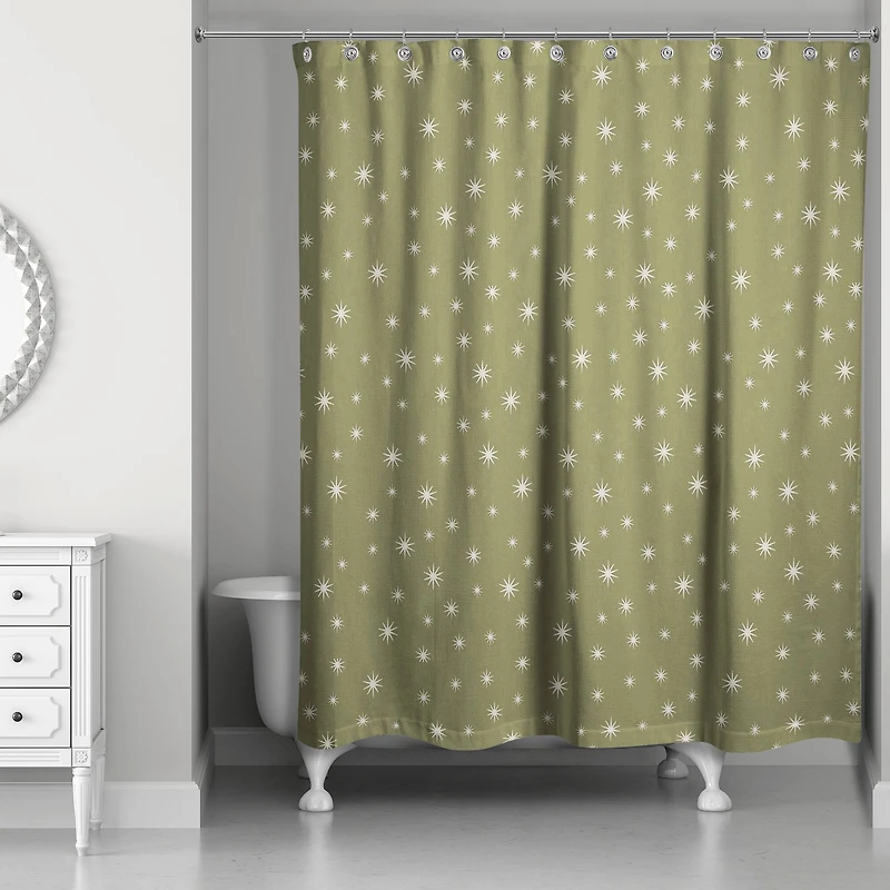 Green Twinkle Shower Curtain