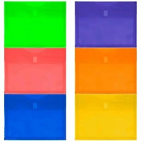 JAM Paper 9.75" x 13" Assorted Plastic Hook & Loop Expansion Booklet Envelopes, 12ct.