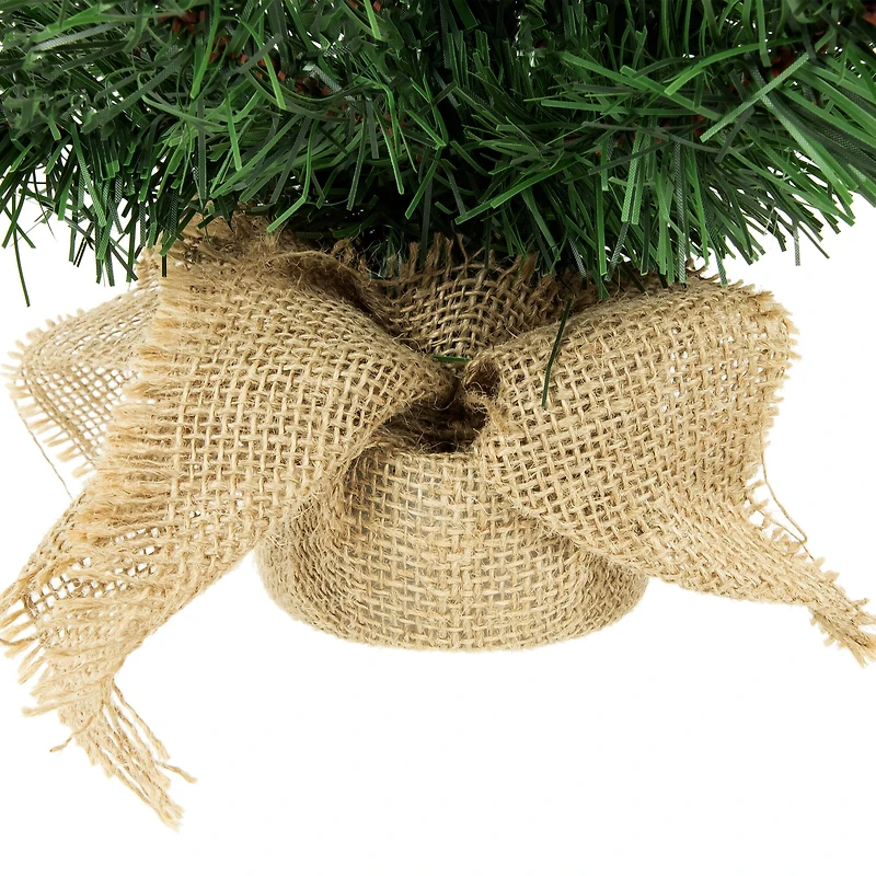 24" Unlit Mini Pine Artificial Christmas Tree in Burlap Sack