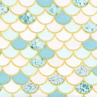 Blue & White Scales Cotton Fabric by Loops & Threads™