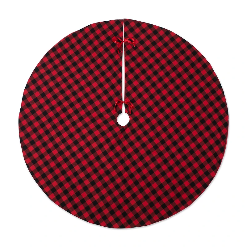 DII® Red & Black Buffalo Check Holiday Tree Skirt 