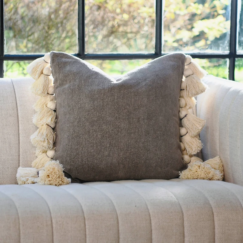 Hello Honey® Cotton Chenille Lumbar Pillow with Tassels