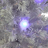 4ft. Pre-Lit Medium White Iridescent Fiber Optic Artificial Christmas Tree with Blue LED Lights
