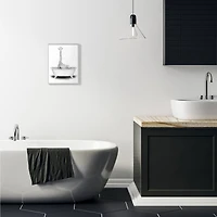 Stupell Industries Giraffe In A Tub Drawing with Gray Frame Wall Accent