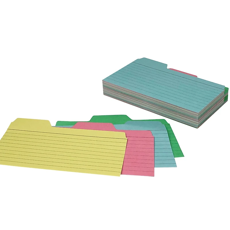 Find It Trading 3" x 5" Assorted Colors Tabbed Index Cards, 48ct.