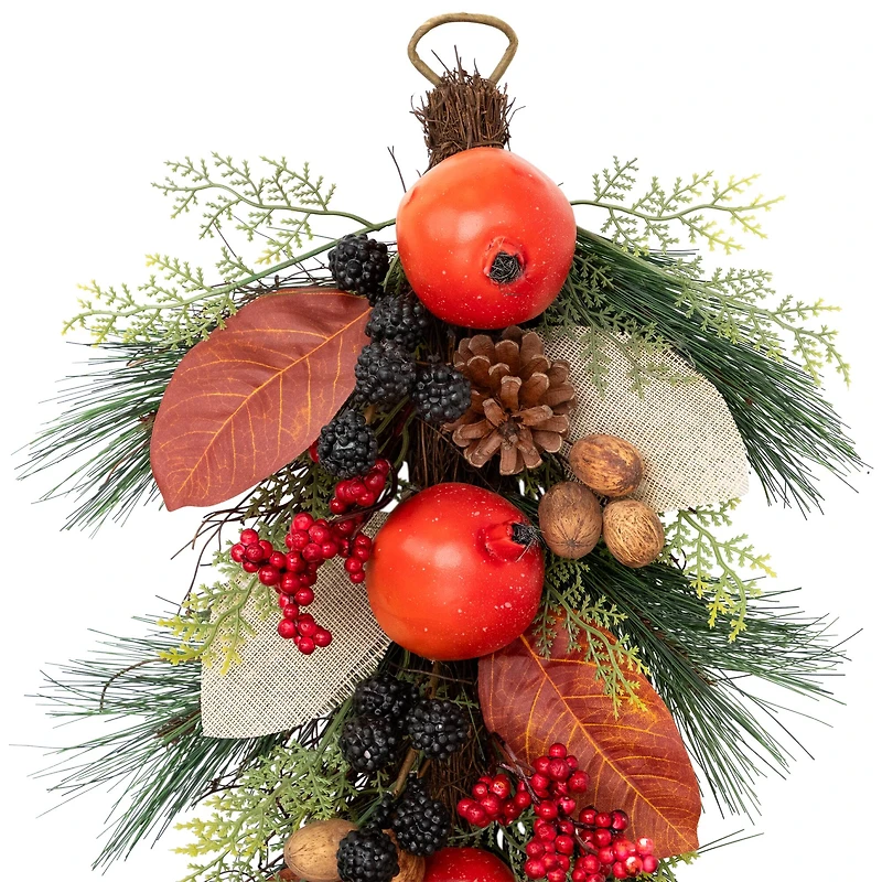 2.5ft. Autumn Harvest Mixed Berry & Pine Needle Teardrop Swag