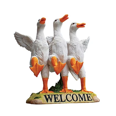 Design Toscano 11.5" Delightful Dancing Ducks Welcome Sign
