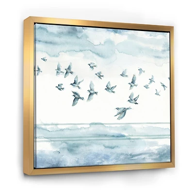 Designart - Indigold Bird Cottage Family VII - Animals Framed Canvas