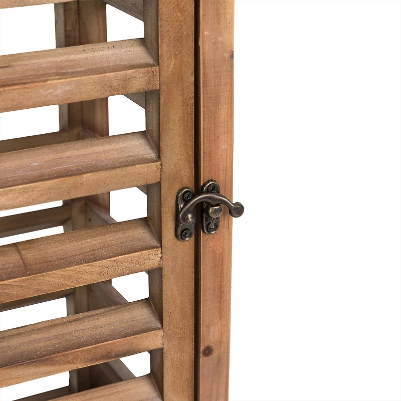 Modern Farmhouse Wooden Shutter Lantern Set