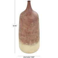 20" Copper Metal Distressed Textured Ombre Vase