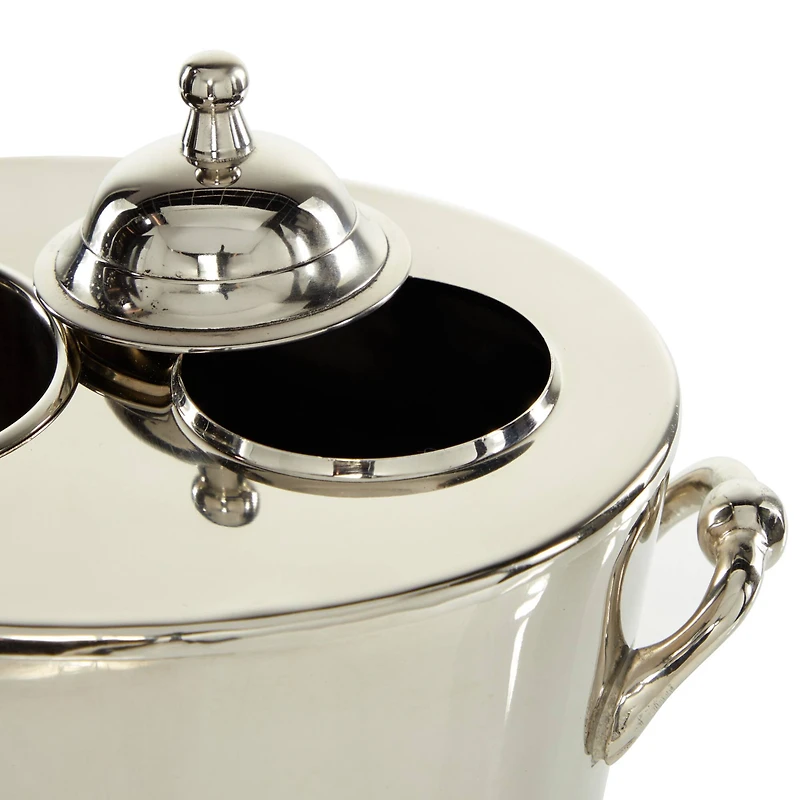 11" Silver Metal Traditional Wine Holder Cooler