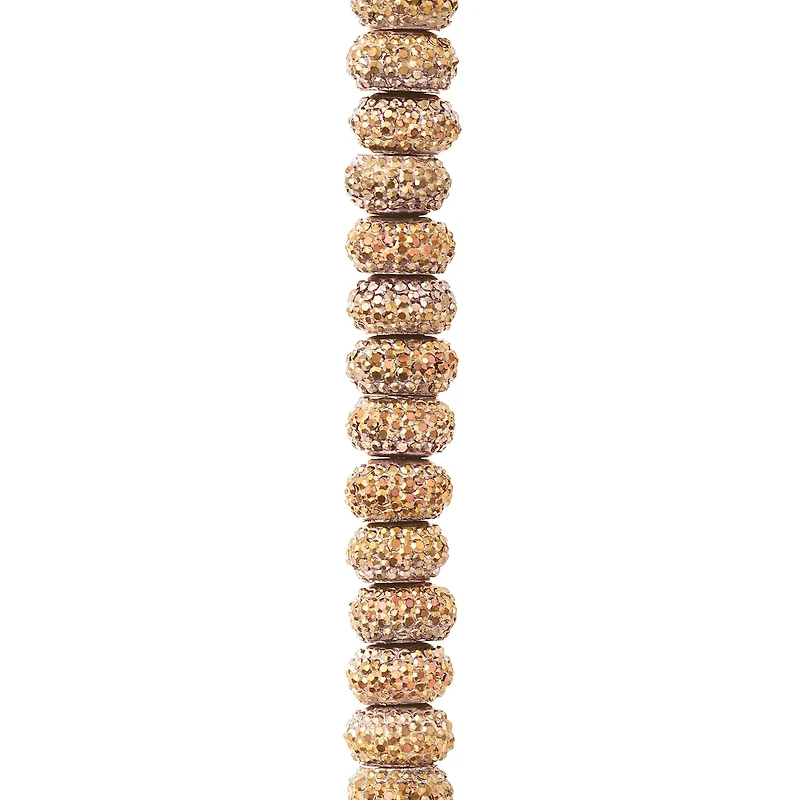 Amber Studded Metal & Resin Rondel Beads, 8mm by Bead Landing™