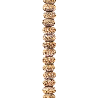 Amber Studded Metal & Resin Rondel Beads, 8mm by Bead Landing™