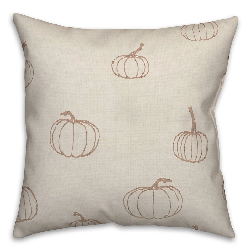 Dusty Rose Mini Pumpkin Pattern Throw Pillow