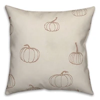 Dusty Rose Mini Pumpkin Pattern Throw Pillow