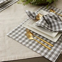 DII® Reversible Gingham & Buffalo Check Placemat Set