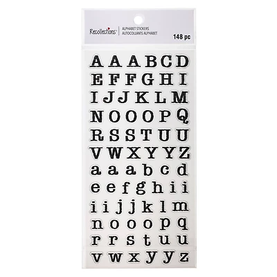 Black Typewriter Alphabet Stickers by Recollections™