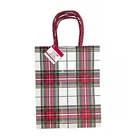 Medium White Plaid Gift Bags, 5ct. by Celebrate It™
