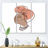Designart - One Line Portrait of African American Woman IV