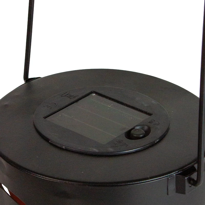 8" Black Owl Outdoor Solar Lantern with Handle