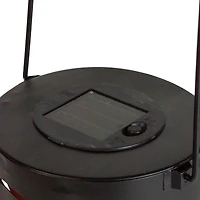 8" Black Owl Outdoor Solar Lantern with Handle