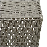 Gray Metal Storage Basket with Matching Lids Set of 2 22", 19"