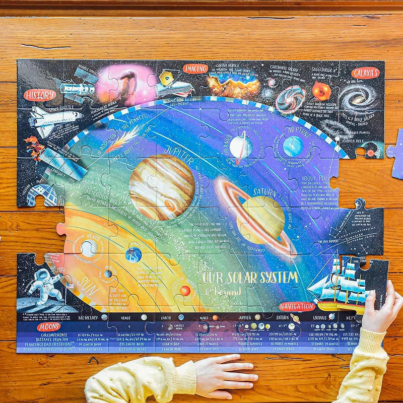 eeBoo Our Solar System & Beyond 48 Piece Giant Puzzle with Poster