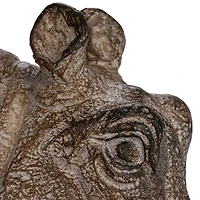 Hello Honey® 16.75" Gray Decorative Hippo Pedestal with Distressed Finish