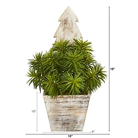 15" Unlit Succulent Artificial Plant in Christmas Tree Planter