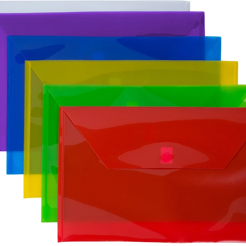 JAM Paper 9.75" x 14.5" Mixed Plastic Hook & Loop Legal Booklet Envelopes, 12ct.