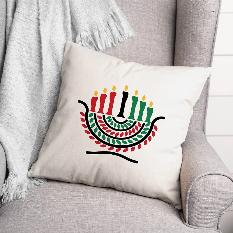 Kinara & Pattern Kwanzaa Throw Pillow