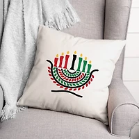 Kinara & Pattern Kwanzaa Throw Pillow