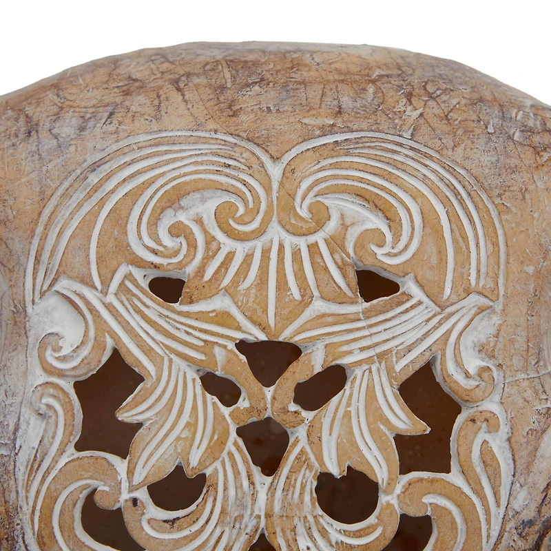 Brown Resin Bohemian Skull Wall Decor 23" x 20" x 5"